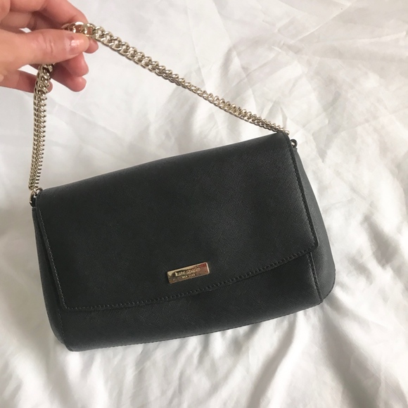 SOLD ** Kate Spade Purse Black Leather Mini Bag - Picture 2 of 7